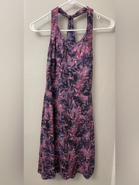 Kyodan Pink and Purple Leaf-Print Athletic Dress